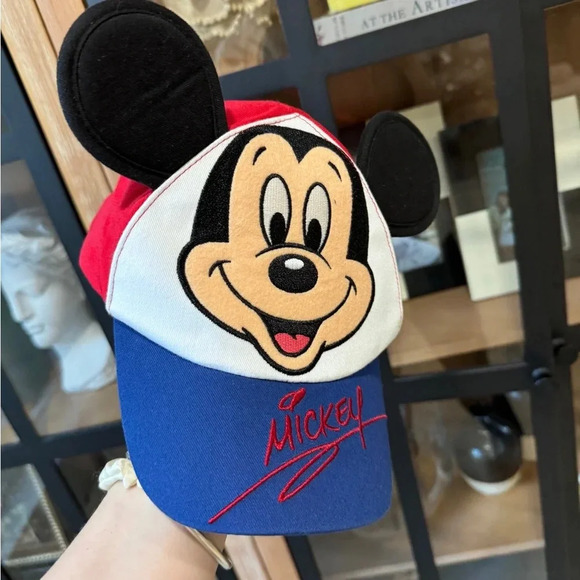 Vintage Disney Parks Mickey Mouse Ears Hat Baseball Cap baby boy toddler 3D - Picture 7 of 8